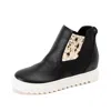 Yellow Box Women's Malvena Wedge Sneaker Boots In Black In Black