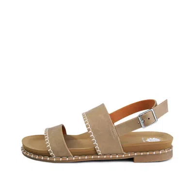 Yellow Box Women's Open Toe Buckle Sandals In Taupe In Gray