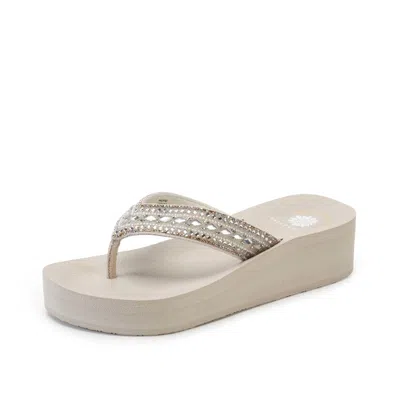 Yellow Box Women's Pacific Flatform Sandal In Sandstone In Silver
