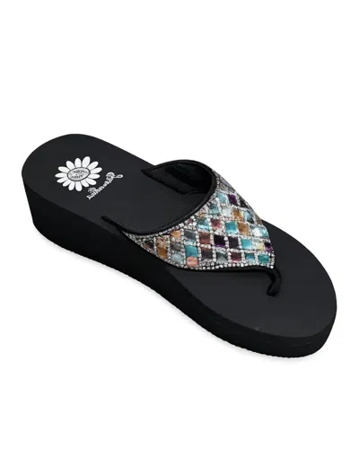 Yellow Box Women's Padmell Flip-flops In Multi In Black