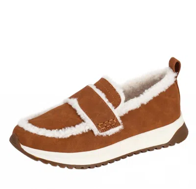 Yellow Box Women's Ripley Shearling Loafer In Chestnut In Pink