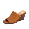 Yellow Box Women's Vellore Wedge Sandal In Tan In Multi