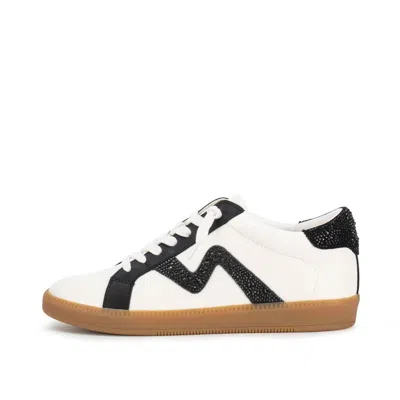 Yellow Box Women's Ziti Crystal Sneaker In Black In Gold