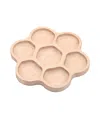 Yellow Door Natural Flower Tactile Tray With 6 Sections In Brown