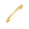 Yellow Gold 10k  Botanical Pattern Florentine Bangle (5.00 Mm) In Yellow
