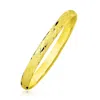 Yellow Gold 10k  Slender Diamond Pattern Textured Bangle (6.00 Mm) In Yellow