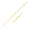 Yellow Gold 14k  7 Inch Curb Chain Bracelet With Heart (3.40 Mm) In Yellow