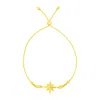 Yellow Gold 14k  Adjustable Bracelet With Star In Gold