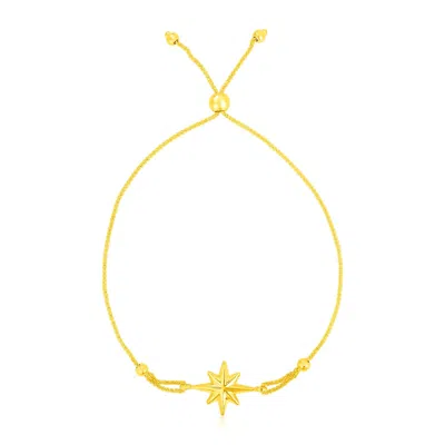 Yellow Gold 14k  Adjustable Bracelet With Star