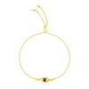 Yellow Gold 14k  Adjustable Evil Eye Bracelet (1.00 Mm) In Yellow