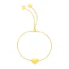 Yellow Gold 14k  Adjustable Heart Bracelet (0.90 Mm) In Yellow