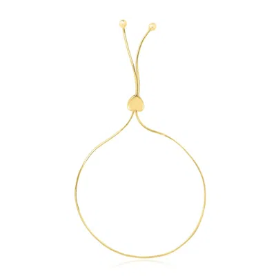 Yellow Gold 14k  Adjustable Lariat Style Heart Motif Bracelet (1.00 Mm)