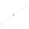 Yellow Gold 14k  Blue Evil Eye Bracelet (1.00 Mm) In Yellow