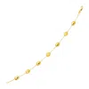 Yellow Gold 14k  Bracelet With Textured And Polished Pebble Stations (6.35 Mm) In Yellow