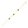 Yellow Gold 14k  Childrens Bracelet With Enameled Strawberries(1.00 Mm) In Gold