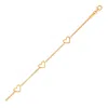 Yellow Gold 14k  Childrens Bracelet With Hearts In Yellow