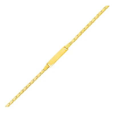 Yellow Gold 14k  Childrens Heart Link Id Bracelet