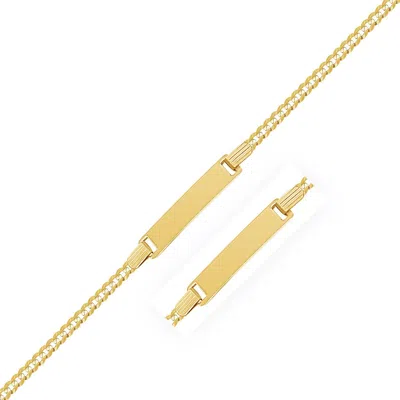 Yellow Gold 14k  Curb Link Style Childrens Id Bracelet (3.30 Mm)