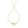 Yellow Gold 14k  Entwined Rings Adjustable Lariat Style Bracelet In Yellow