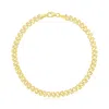 Yellow Gold 14k  High Polish Textured Fancy Chain Bracelet (4mm) In Yellow