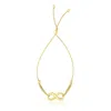 Yellow Gold 14k  Infinity Motif Adjustable Lariat Bracelet In Yellow