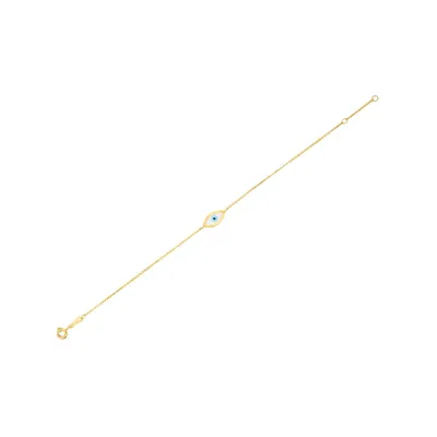 Yellow Gold 14k  Mop Evil Eye Bracelet (1.00 Mm)