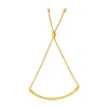Yellow Gold 14k  Smooth Curved Bar And Lariat Style Bracelet (1.00 Mm) In Gold