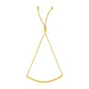 Yellow Gold 14k  Smooth Curved Bar Lariat Design Bracelet (0.80 Mm) In Gold