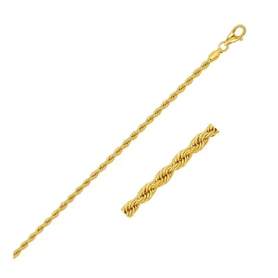 Yellow Gold 14k  Solid Diamond Cut Rope Bracelet (2.50 Mm)