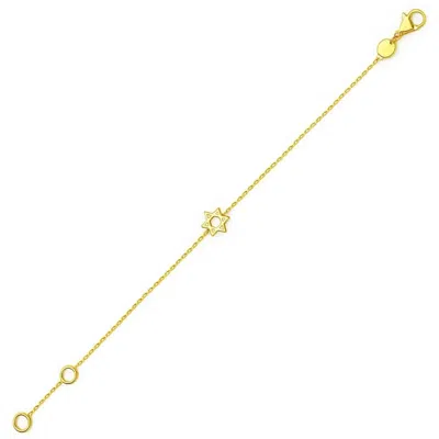 Yellow Gold 14k  Star Of David Bracelet