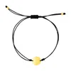 Yellow Gold 9 1/4 Inch Black Cord Adjustable Bracelet With 14k  Circle In Yellow