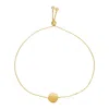 Yellow Gold Adjustable Bracelet With Shiny Circle In 14k  (7.50 Mm) In Yellow