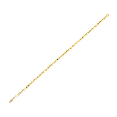 Yellow Gold Duo Bead Bracelet In 14k  (3.00mm)