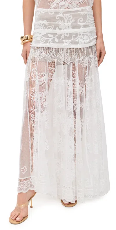 Yellow The Label Callista Skirt Ivory In White