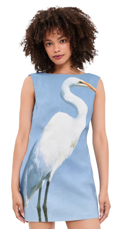 Yellow The Label Chloe Linen Dress Heron In Blue
