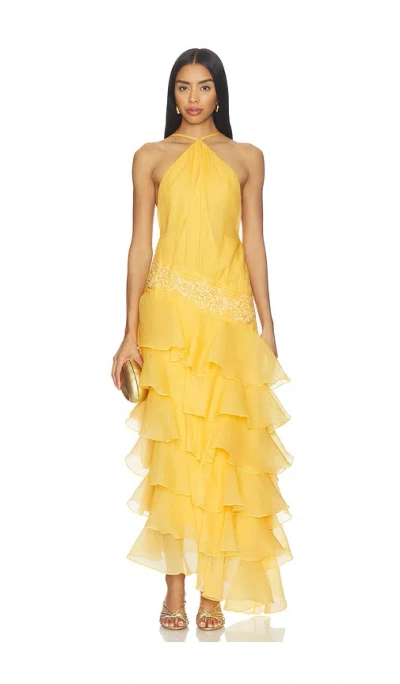 Yellow The Label Dahlia Organza Dress In Yellow