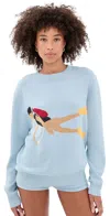 Yellow The Label Diver Cotton Pullover Light Blue In Light Blue