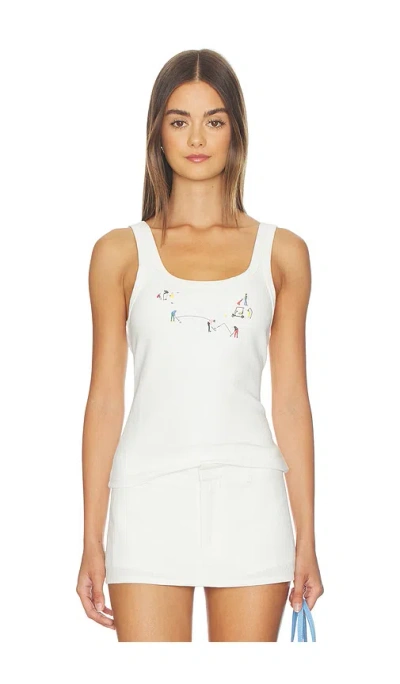 Yellow The Label Golf Scene Tank Top In White