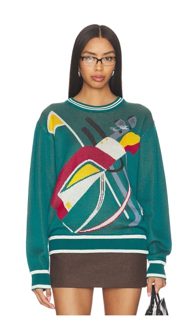 Yellow The Label Golfbag Tencel Knit Pullover In Green