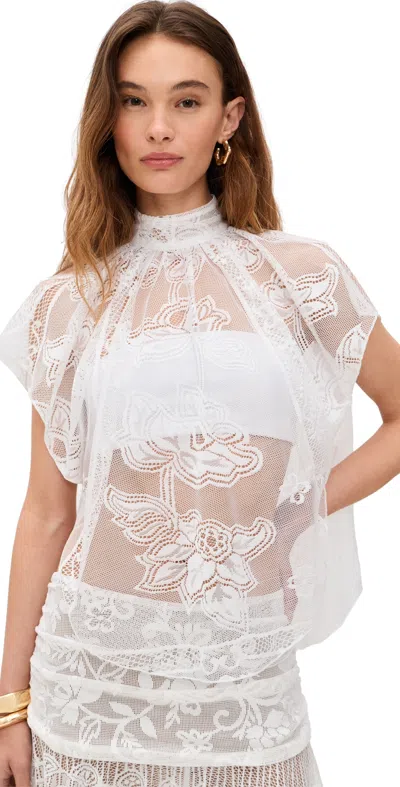 Yellow The Label Helena Doily Top Ivory In White
