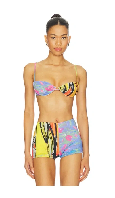 Yellow The Label Lane Bikini Top In Multi
