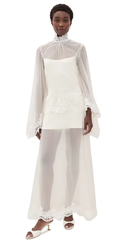 Yellow The Label Liz Organza Maxi Dress Ivory In Gray