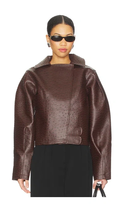 Yellow The Label Oliver Ostrich Jacket In Mahogany