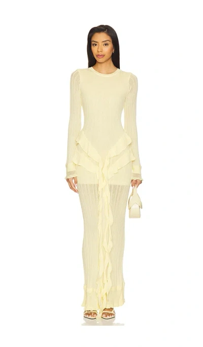 Yellow The Label Presley Knit Dress In Butter