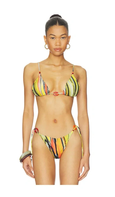 Yellow The Label Sade Charm Bikini Top In Yellow