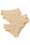 Yellowberry Kids'  6pk Seamless Bikini Underwear With Bonded Seam In Doe