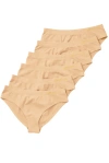 Yellowberry Kids'  6pk Seamless Bikini Underwear With Bonded Seam In Fawn