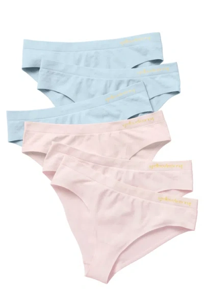 Yellowberry Kids'  6pk Seamless Bikini Underwear With Bonded Seam In Multi