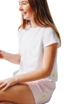 Yellowberry Breeze Cotton Short Sleeve T-shirt In Marshmallow