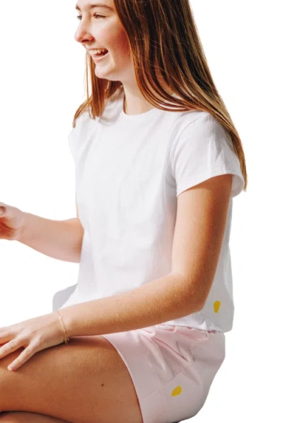 Yellowberry Kids'  Breeze Cotton Short Sleeve T-shirt In Marshmallow